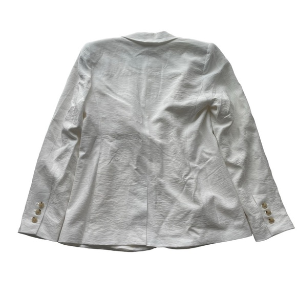LOFT Ann Taylor Suit Jacket Blazer White Size 6 NWT Texture crinkle Office - Picture 9 of 10